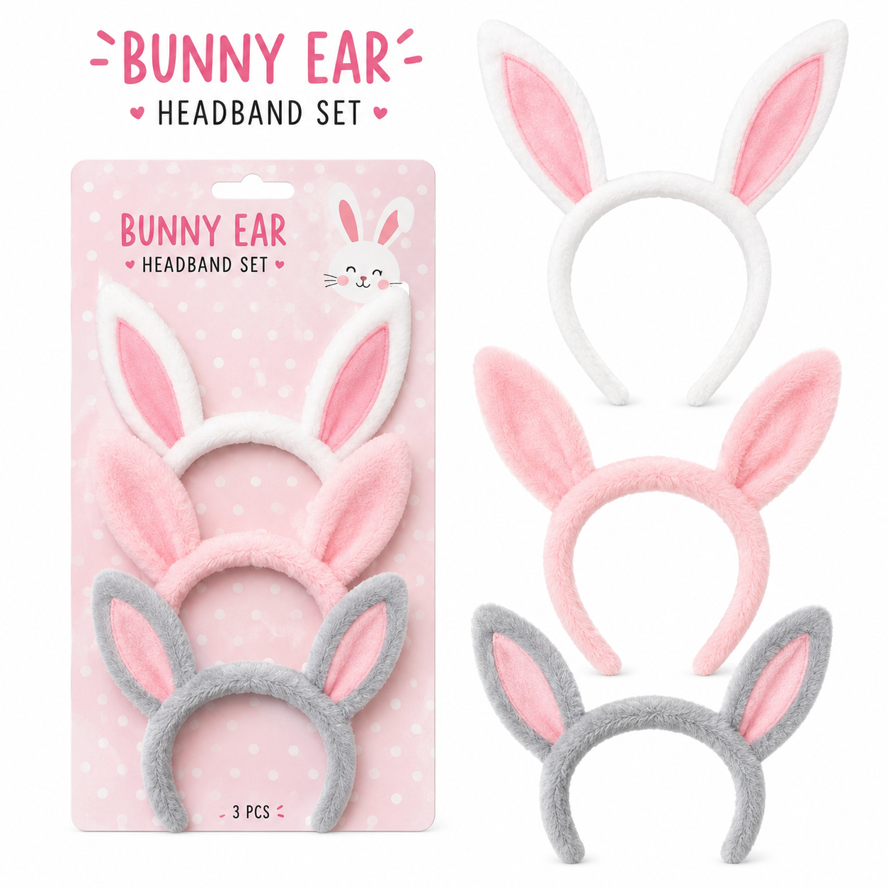Bunny Ear Headband Set