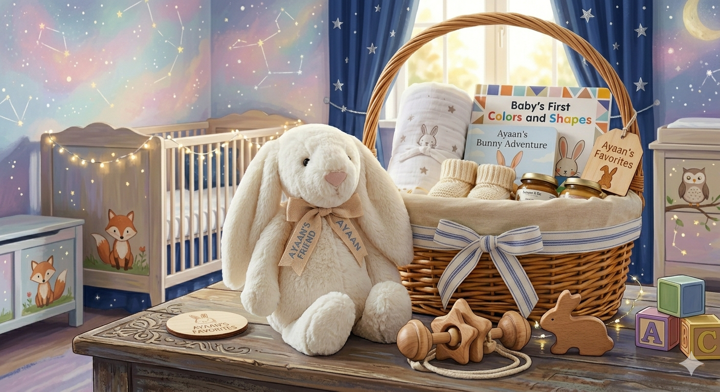 Personalized Bunny Gift Basket